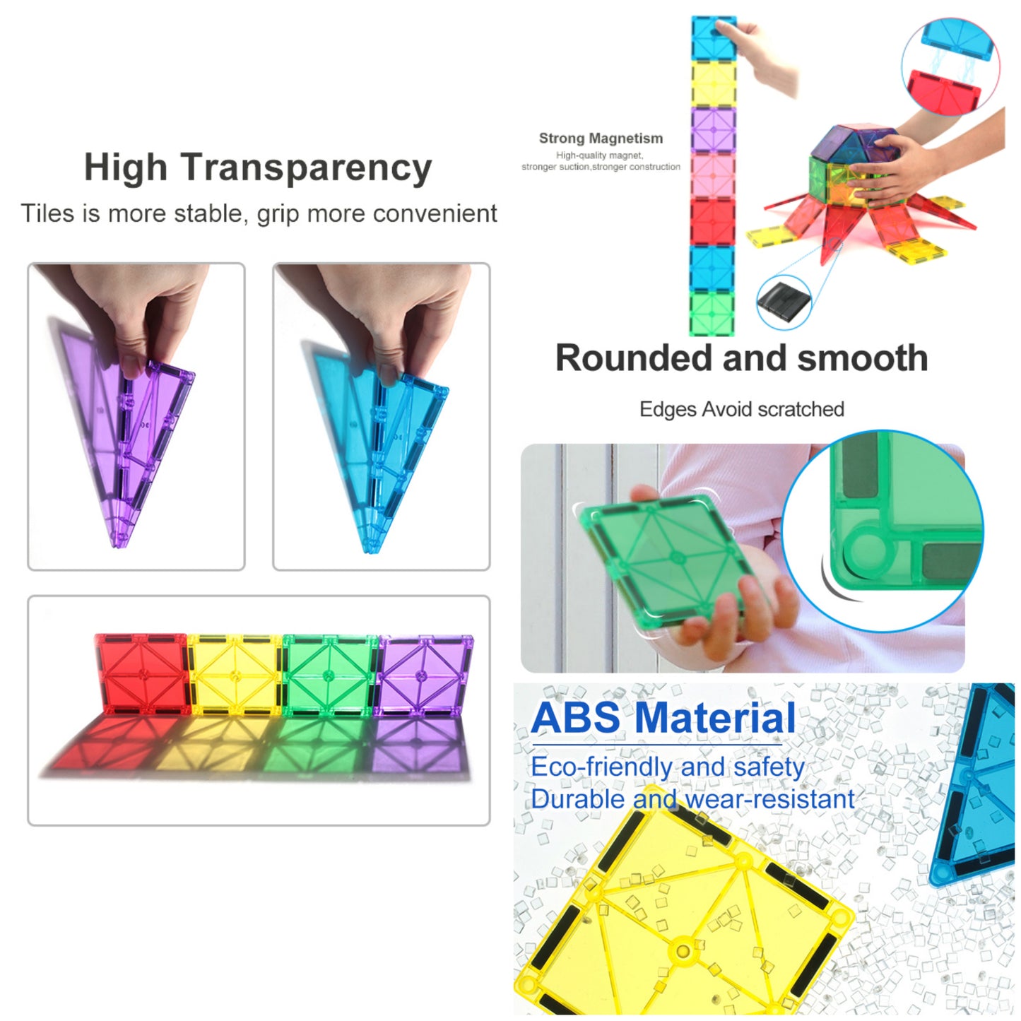 The Magnetic Tiles Building Blocks –Advanced Set, STEM Toys for 3+ Year Birthday & Christmas (108 pcs)