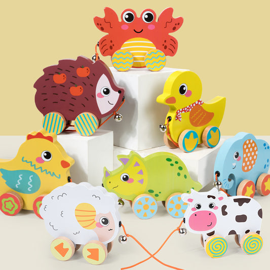 Wooden Pull-Along Cart Toy 8 designs