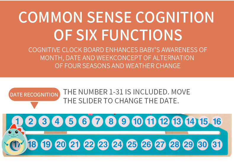 Montessori Calendar & Clock Learning Board