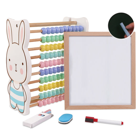 Wooden Abacus Math Games for Kids 5-7 Counting Toys with Double-Sided Board