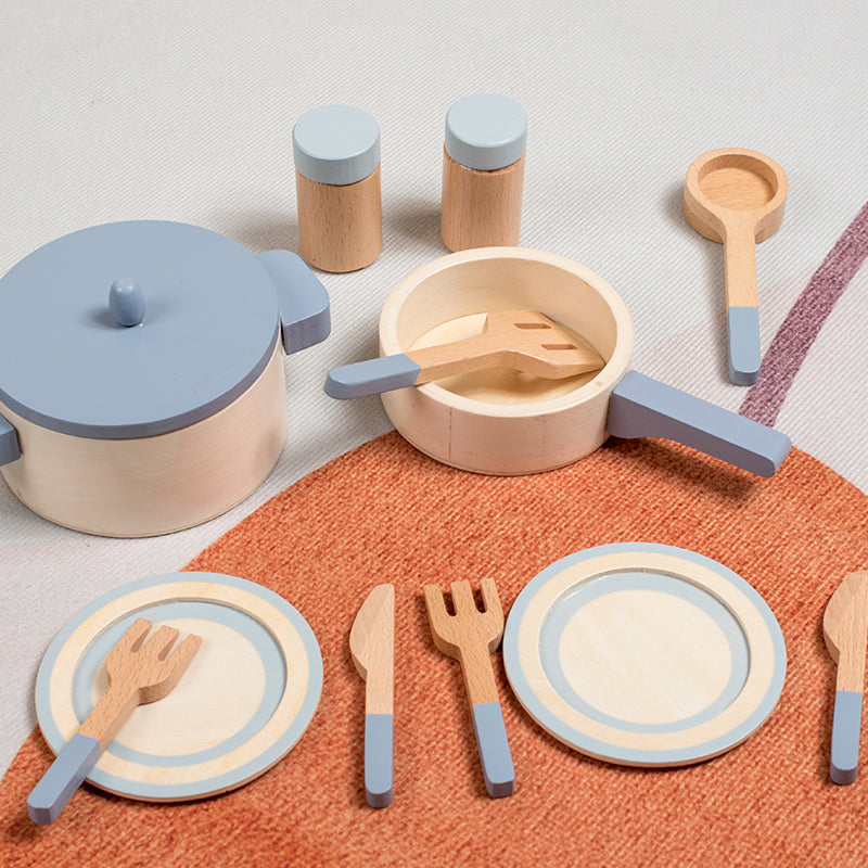 Premium Toddler Play Wooden Cookware Toys set for 10pcs