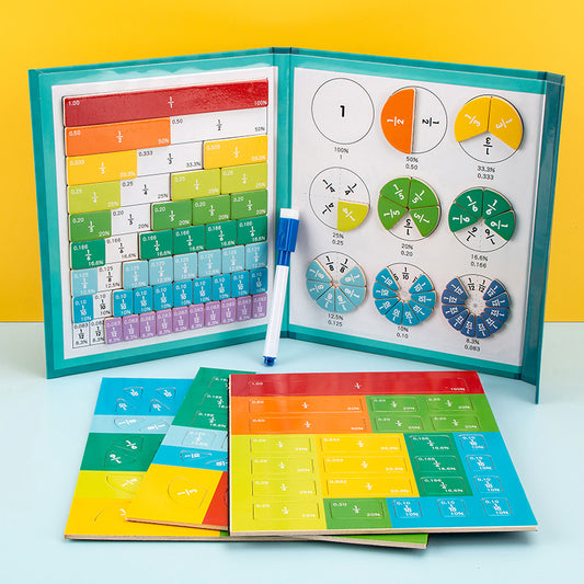 Magnetic Fraction Educational Puzzle for Kids – Fraction Manipulatives with Tiles & Circles