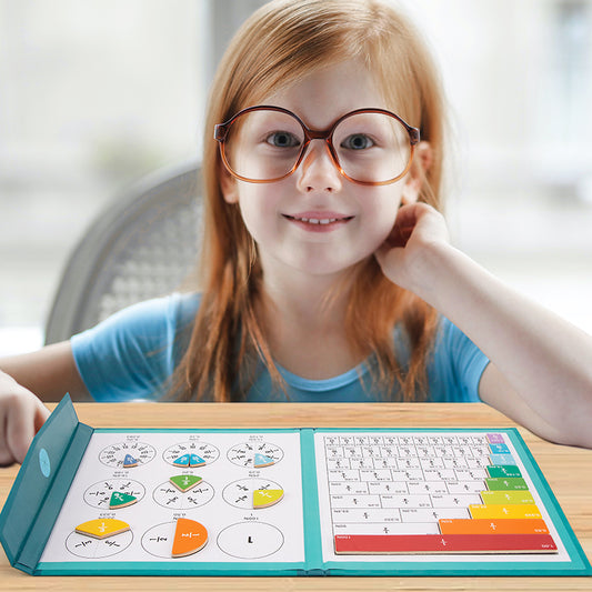 Magnetic Fraction Educational Puzzle for Kids – Fraction Manipulatives with Tiles & Circles