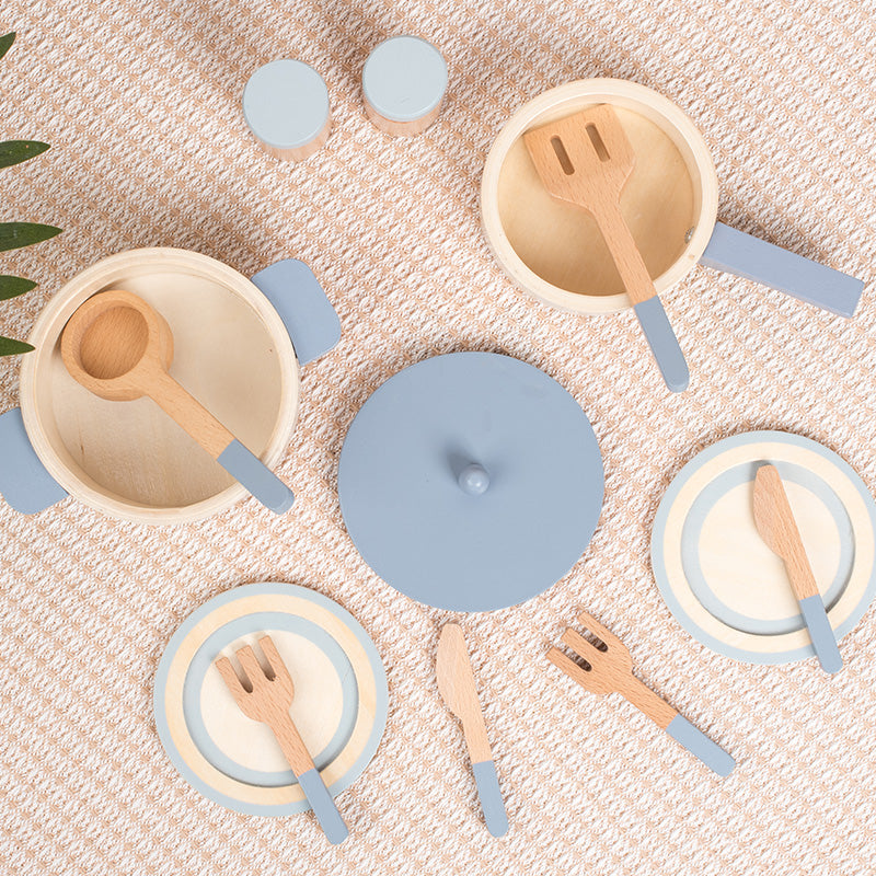 Premium Toddler Play Wooden Cookware Toys set for 10pcs