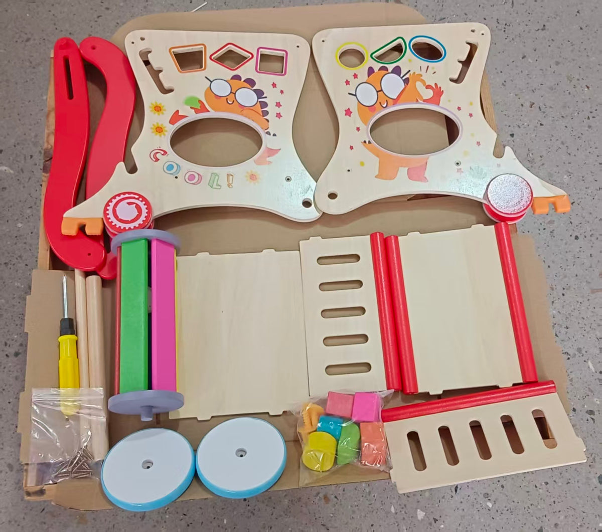 Wooden Baby Push and Pull with Wheels , Multiple Activities Kid’s Toy