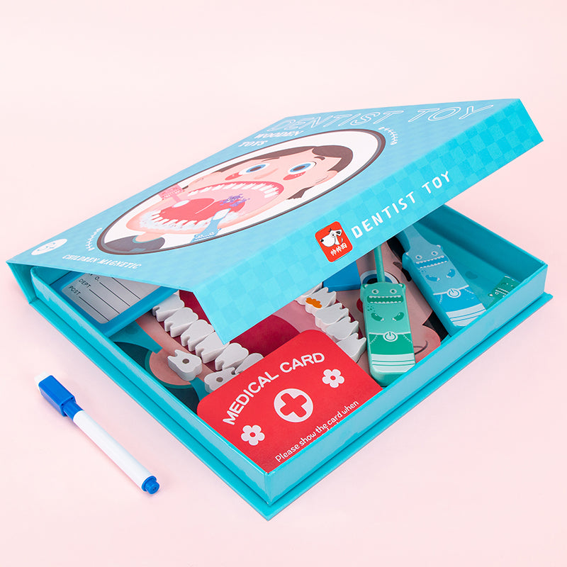Wooden Dentist Pretend Play Set for Kids