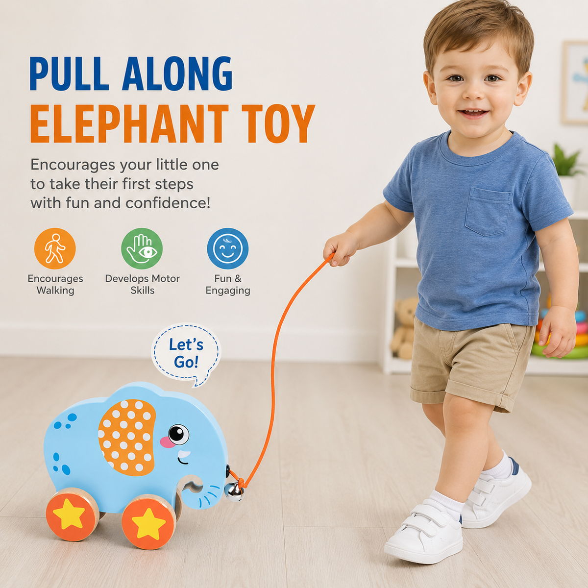Wooden Pull-Along Cart Toy 8 designs