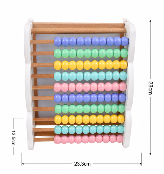 Wooden Abacus Math Games for Kids 5-7 Counting Toys with Double-Sided Board