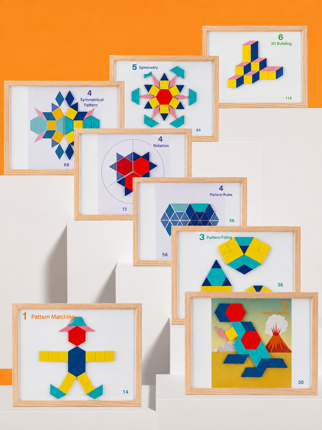 Magnetic Tangram Puzzle Set – Wooden Montessori STEM Learning Toy for Kids
