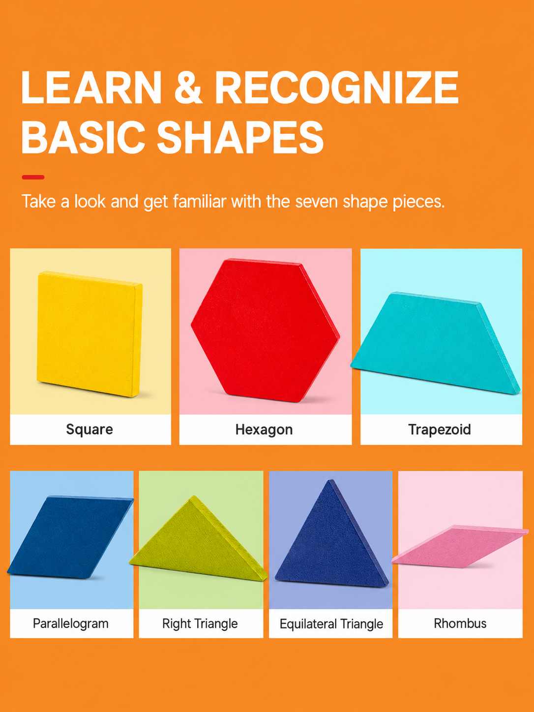 Magnetic Tangram Puzzle Set – Wooden Montessori STEM Learning Toy for Kids