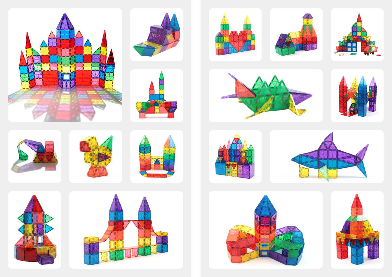The Magnetic Tiles Building Blocks –Advanced Set, STEM Toys for 3+ Year Birthday & Christmas (108 pcs)