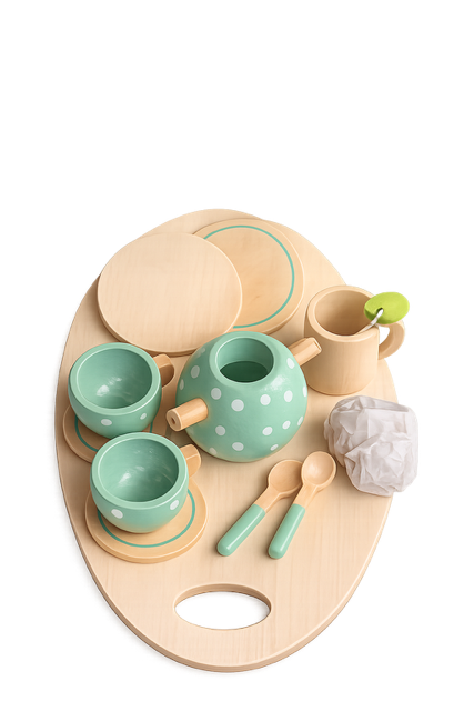 Wooden Afternoon Tea Set – Montessori Pretend Play Tea Party Toy, 15-Piece Set